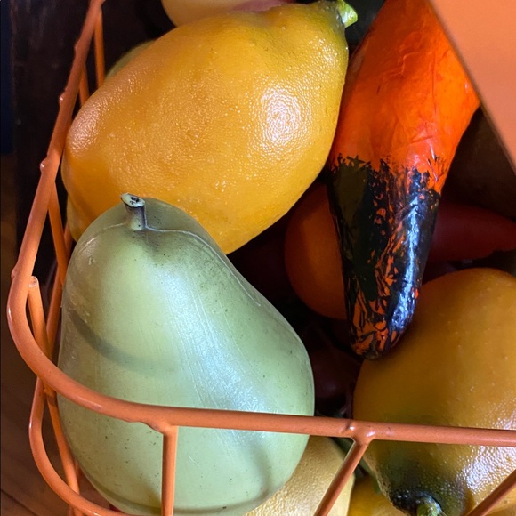 Vtg faux fruit with orange basket - Picture 3 of 3